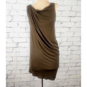 Helmut Lang Dress Womens S Draped Asymmetrical Toga Grecian Minimalist silk